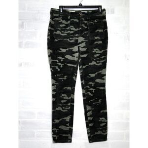 Pilcro and the Letterpress Anthropologie Velvet Camo Skinny High Rise Pant-SZ 28